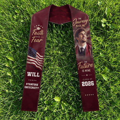 Personalized Faith Over Fear Graduation Stole – Custom Name