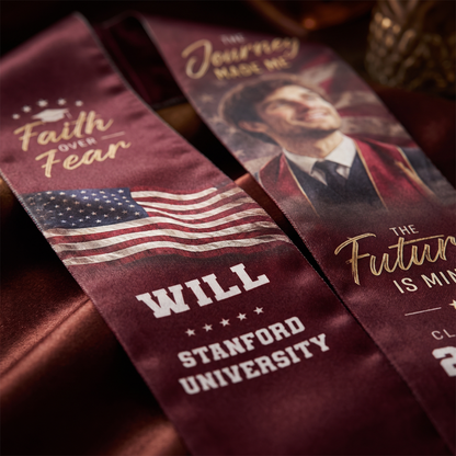 Personalized Faith Over Fear Graduation Stole – Custom Name
