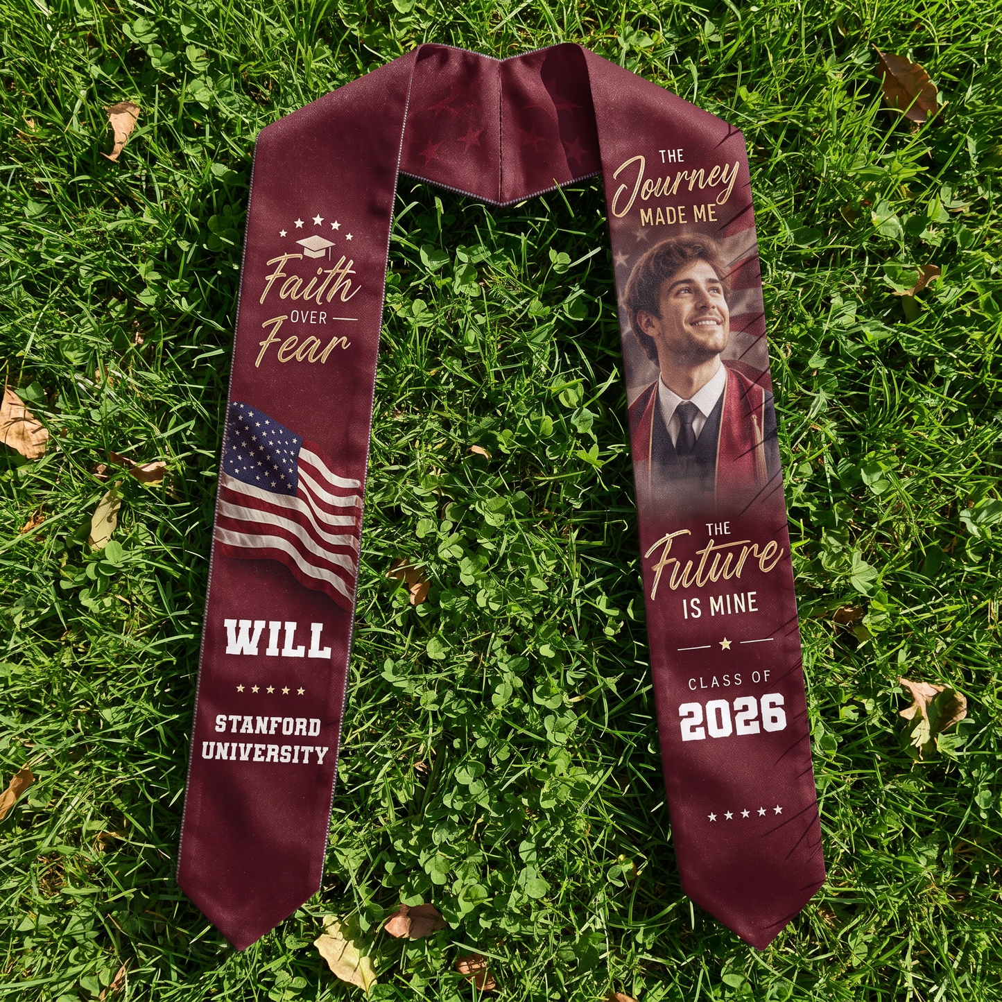 Personalized Faith Over Fear Graduation Stole – Custom Name