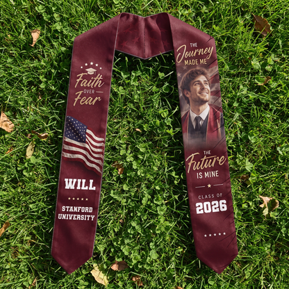 Personalized Faith Over Fear Graduation Stole – Custom Name