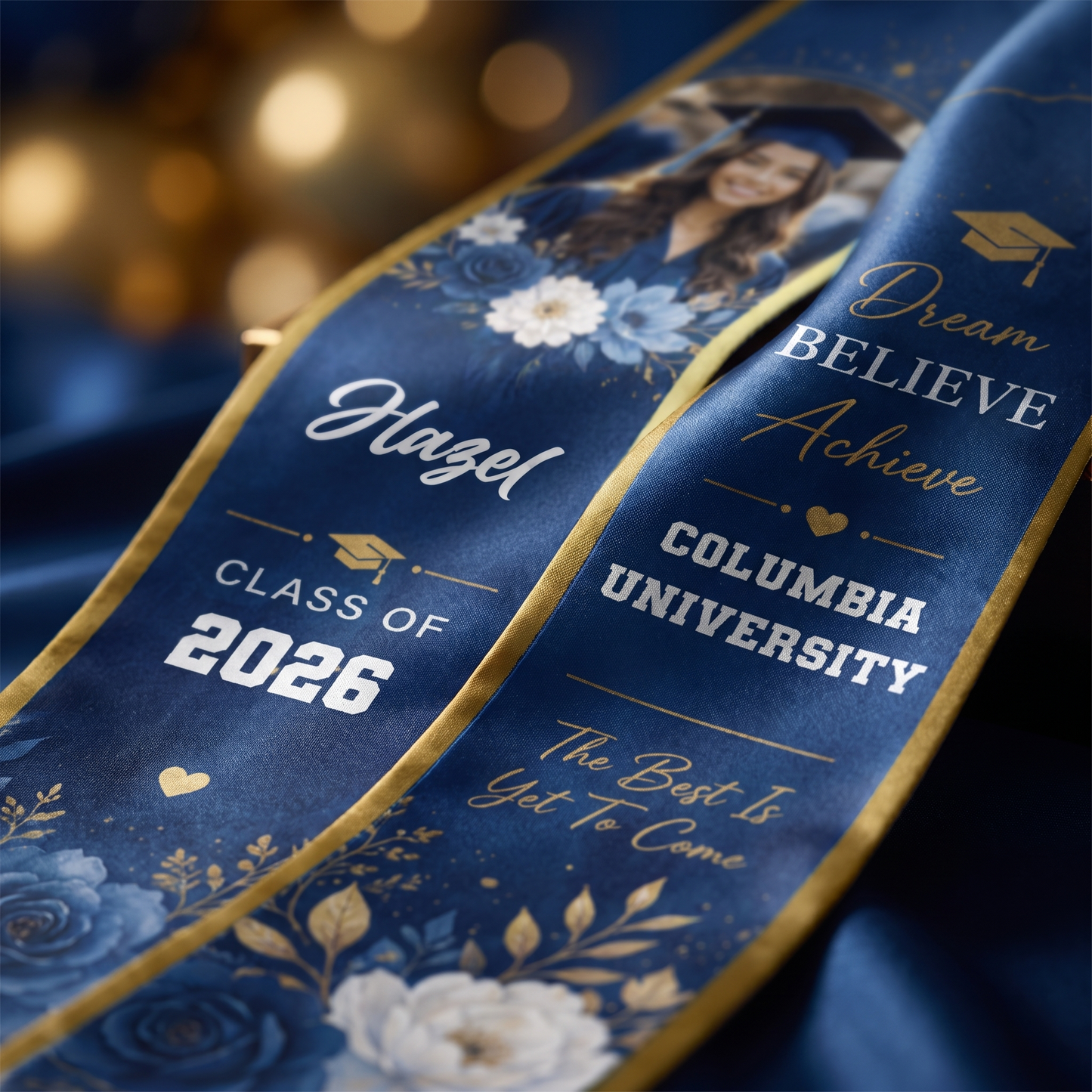 Personalized Dream Believe Achieve Graduation Stole – Custom Name