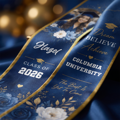Personalized Dream Believe Achieve Graduation Stole – Custom Name