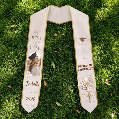 Personalized The Best Is Yet to Come Graduation Stole – Custom Photo and Name