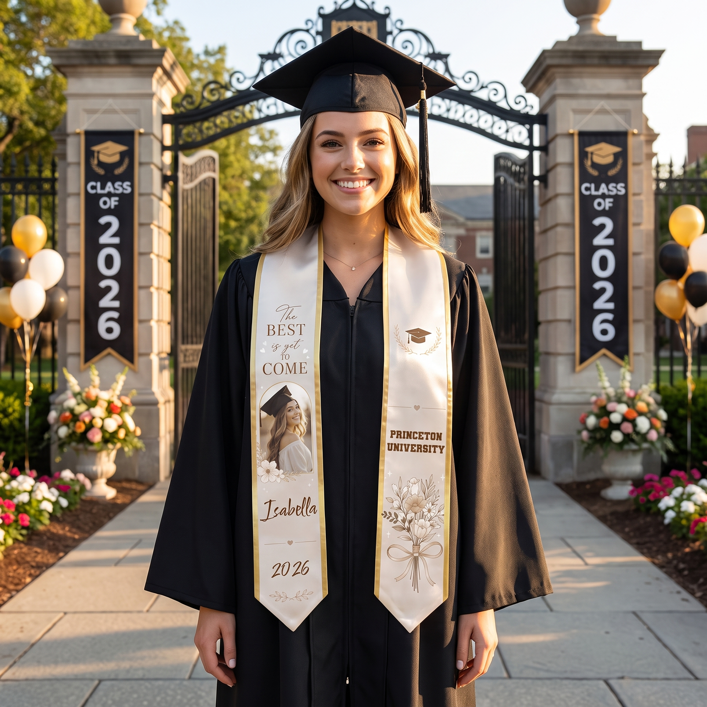 Personalized The Best Is Yet to Come Graduation Stole – Custom Photo and Name