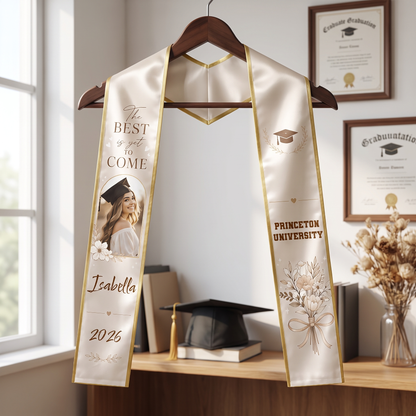 Personalized The Best Is Yet to Come Graduation Stole – Custom Photo and Name