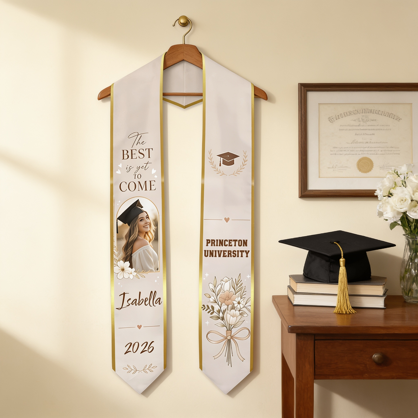 Personalized The Best Is Yet to Come Graduation Stole – Custom Photo and Name