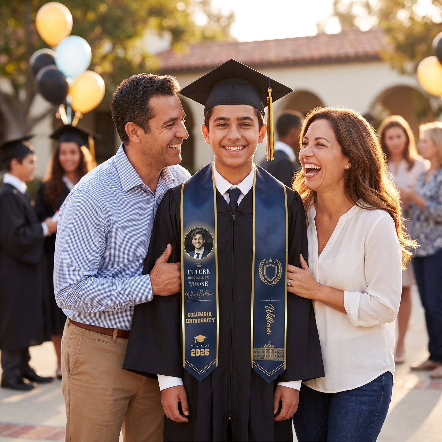 Personalized The Future Belongs to Those Who Believe Graduation Stole – Custom Photo and Name