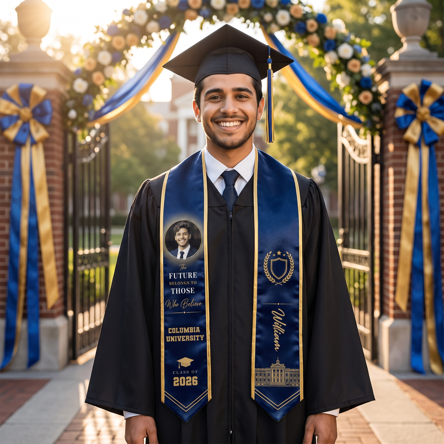 Personalized The Future Belongs to Those Who Believe Graduation Stole – Custom Photo and Name