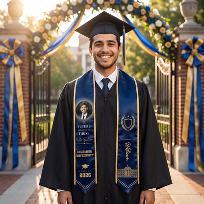 Personalized The Future Belongs to Those Who Believe Graduation Stole – Custom Photo and Name