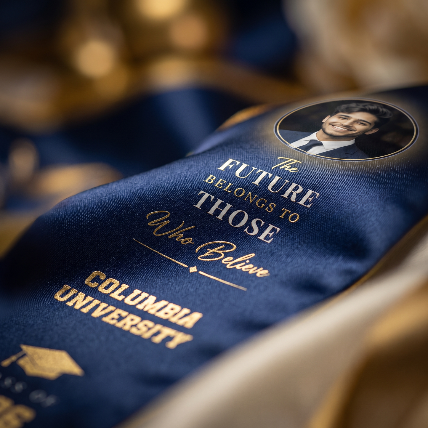 Personalized The Future Belongs to Those Who Believe Graduation Stole – Custom Photo and Name