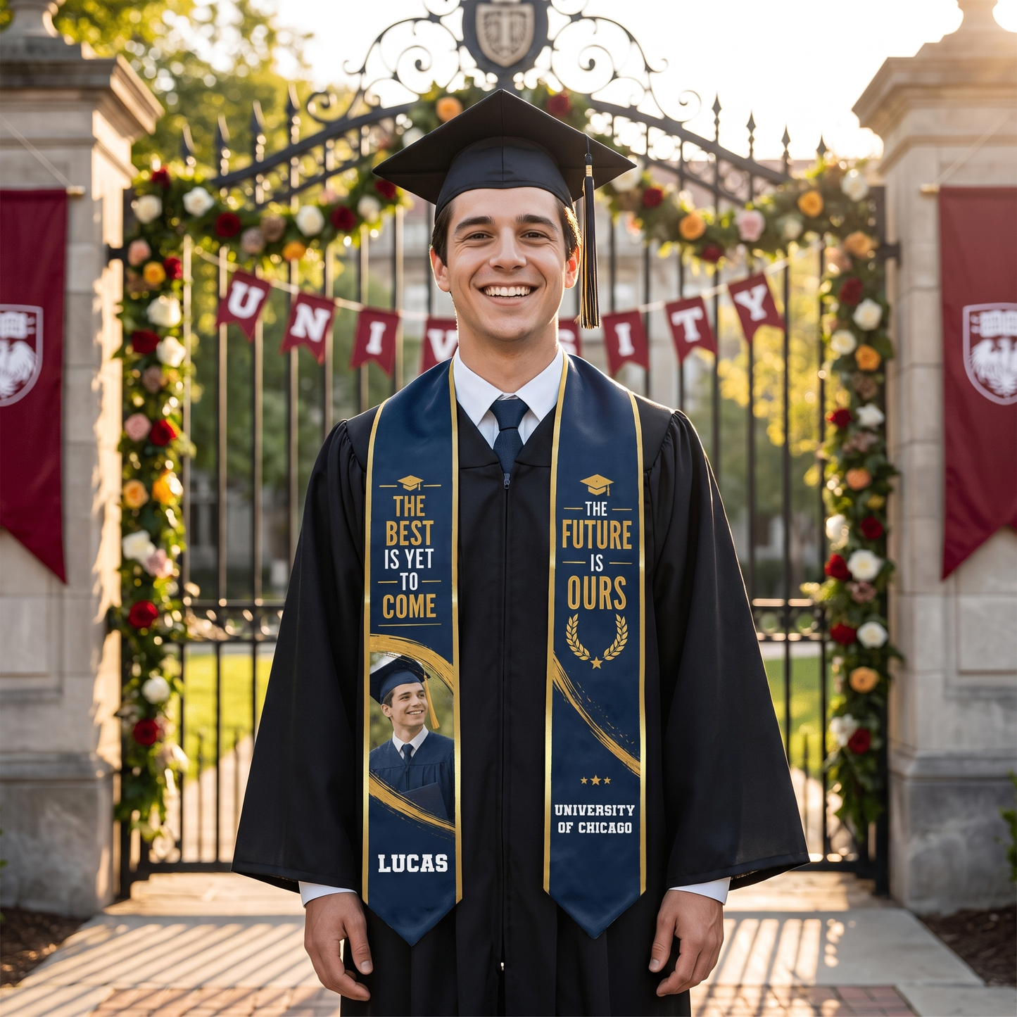 Personalized The Best Is Yet to Come The Future Is Ours Graduation Stole – Custom Photo and Name
