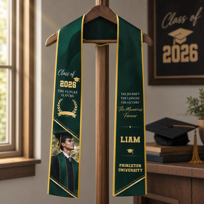 Personalized The Future Is Ours The Journey The Lessons The Victory The Memories Forever Graduation Stole – Custom Photo and Name