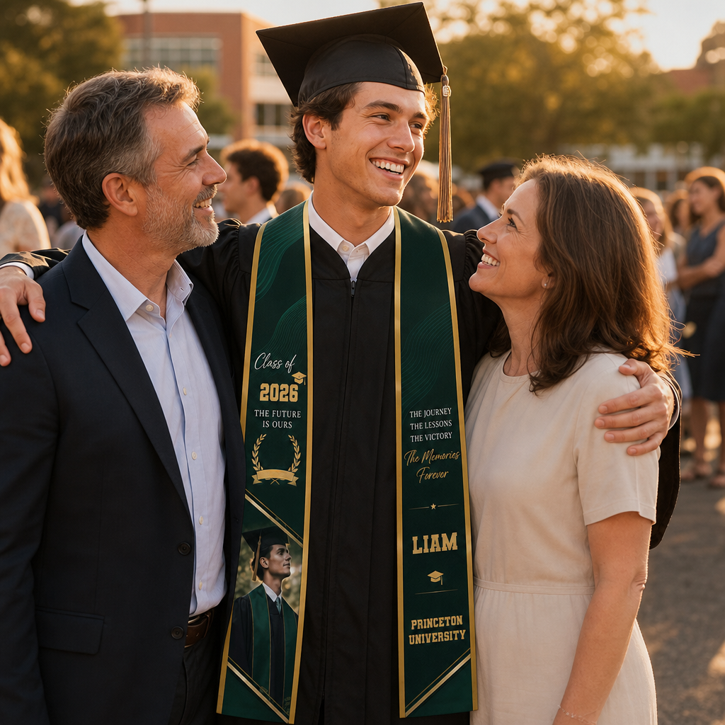 Personalized The Future Is Ours The Journey The Lessons The Victory The Memories Forever Graduation Stole – Custom Photo and Name