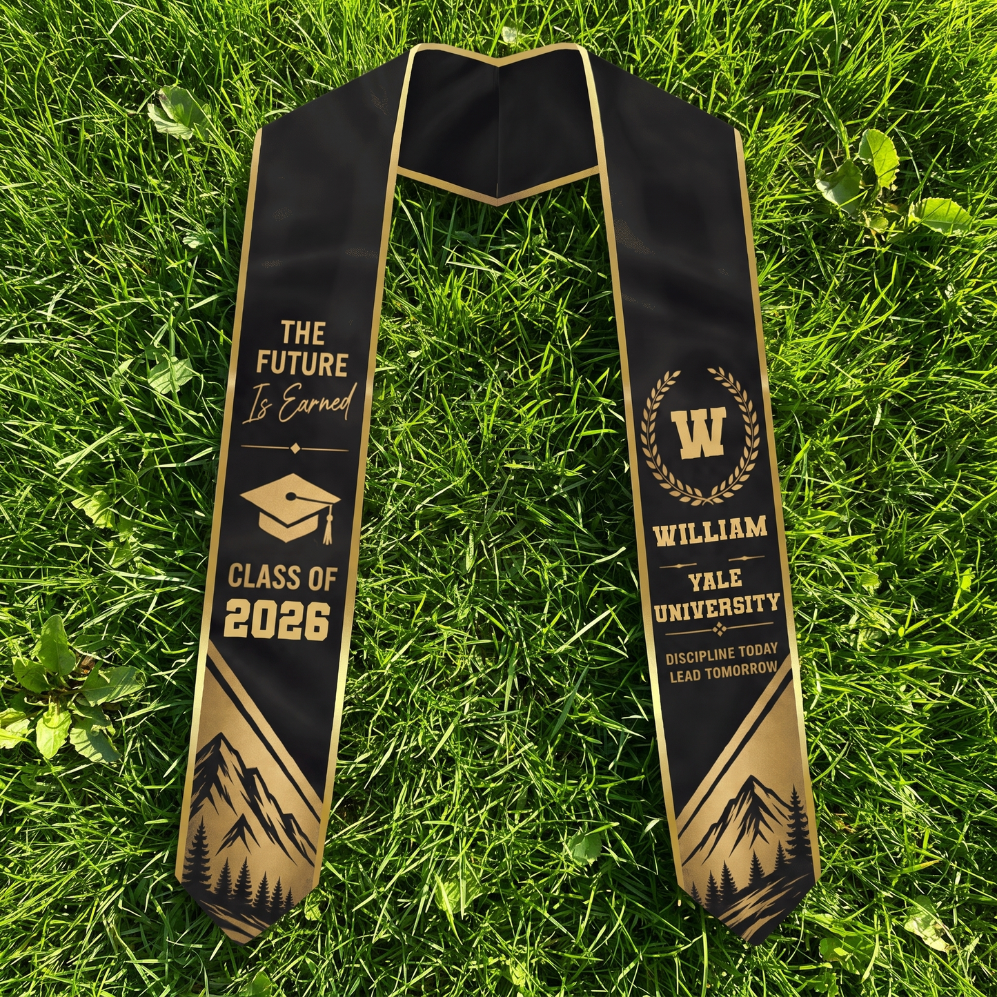 Personalized The Future Is Earned Graduation Stole – Custom Photo and Name
