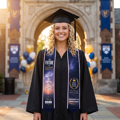 Personalized Today's Graduate Tomorrow's Leader Graduation Stole – Custom Photo and Name