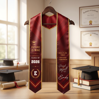 Personalized The Future Is Mine Proud of Myself Graduation Stole – Custom Photo and Name