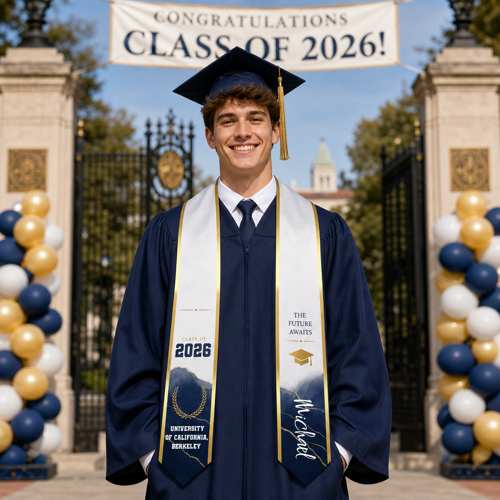 Personalized The Future Awaits Graduation Stole – Custom Photo and Name