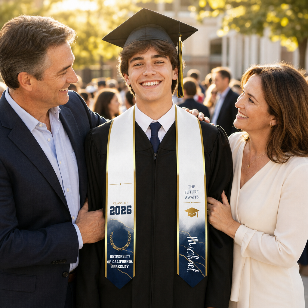 Personalized The Future Awaits Graduation Stole – Custom Photo and Name