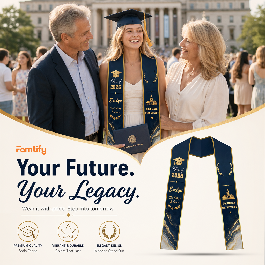 Personalized The Future Is Ours Graduation Stole – Custom Photo and Name