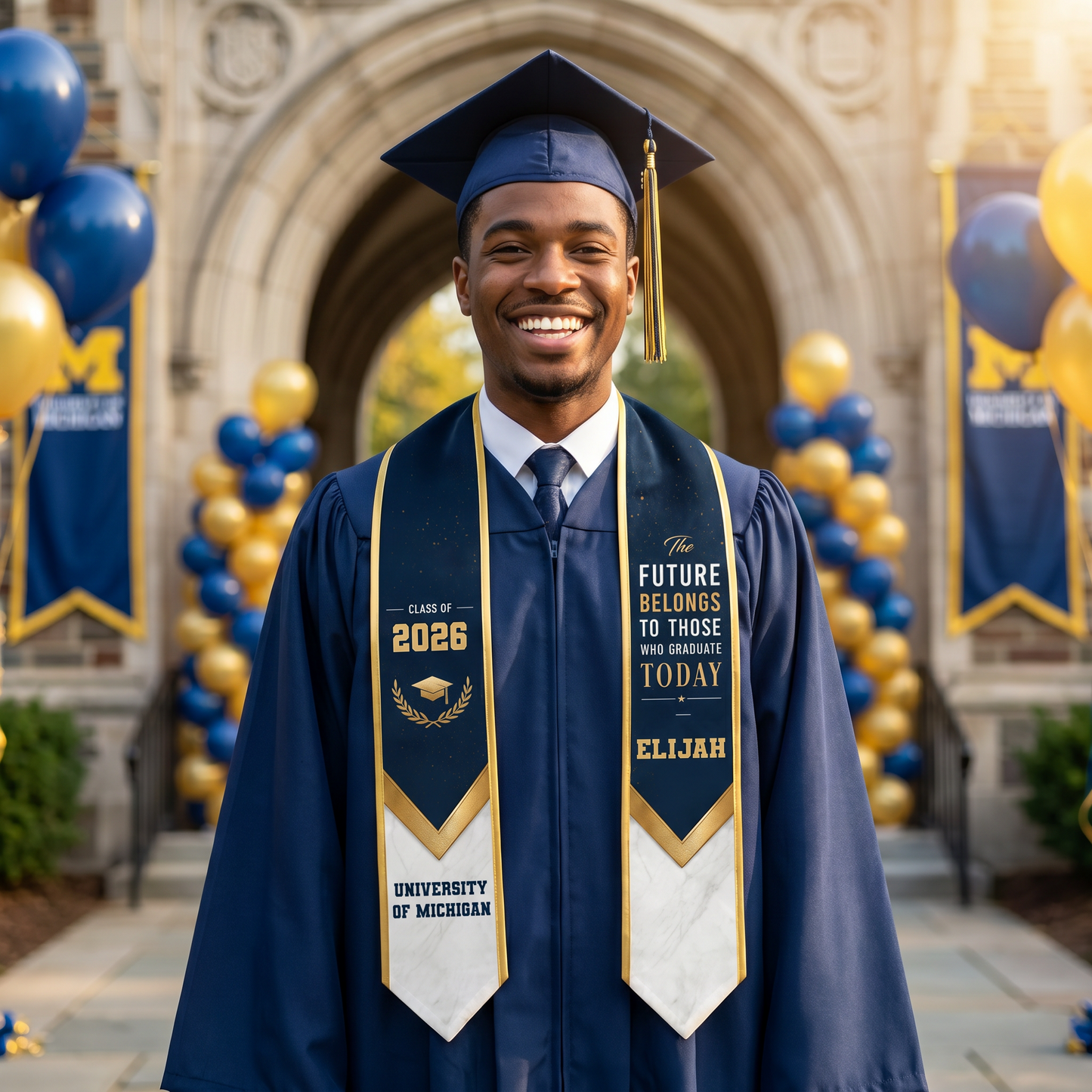 Personalized The Future Belongs to Those Who Graduate Today Graduation Stole – Custom Photo and Name