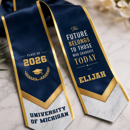 Personalized The Future Belongs to Those Who Graduate Today Graduation Stole - Custom Photo and Name