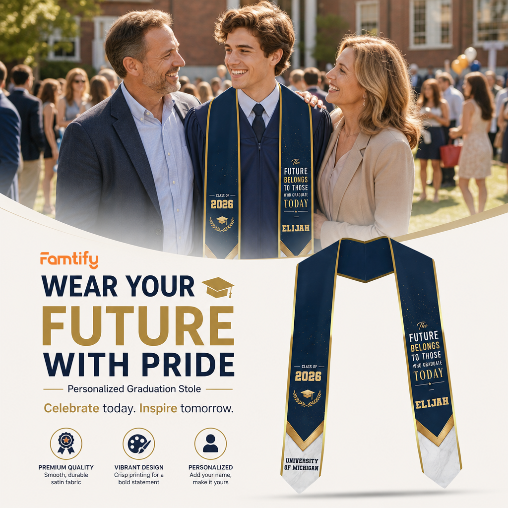 Personalized The Future Belongs to Those Who Graduate Today Graduation Stole – Custom Photo and Name