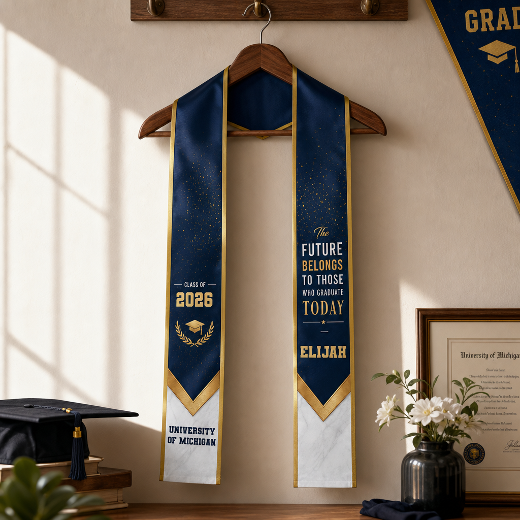 Personalized The Future Belongs to Those Who Graduate Today Graduation Stole – Custom Photo and Name