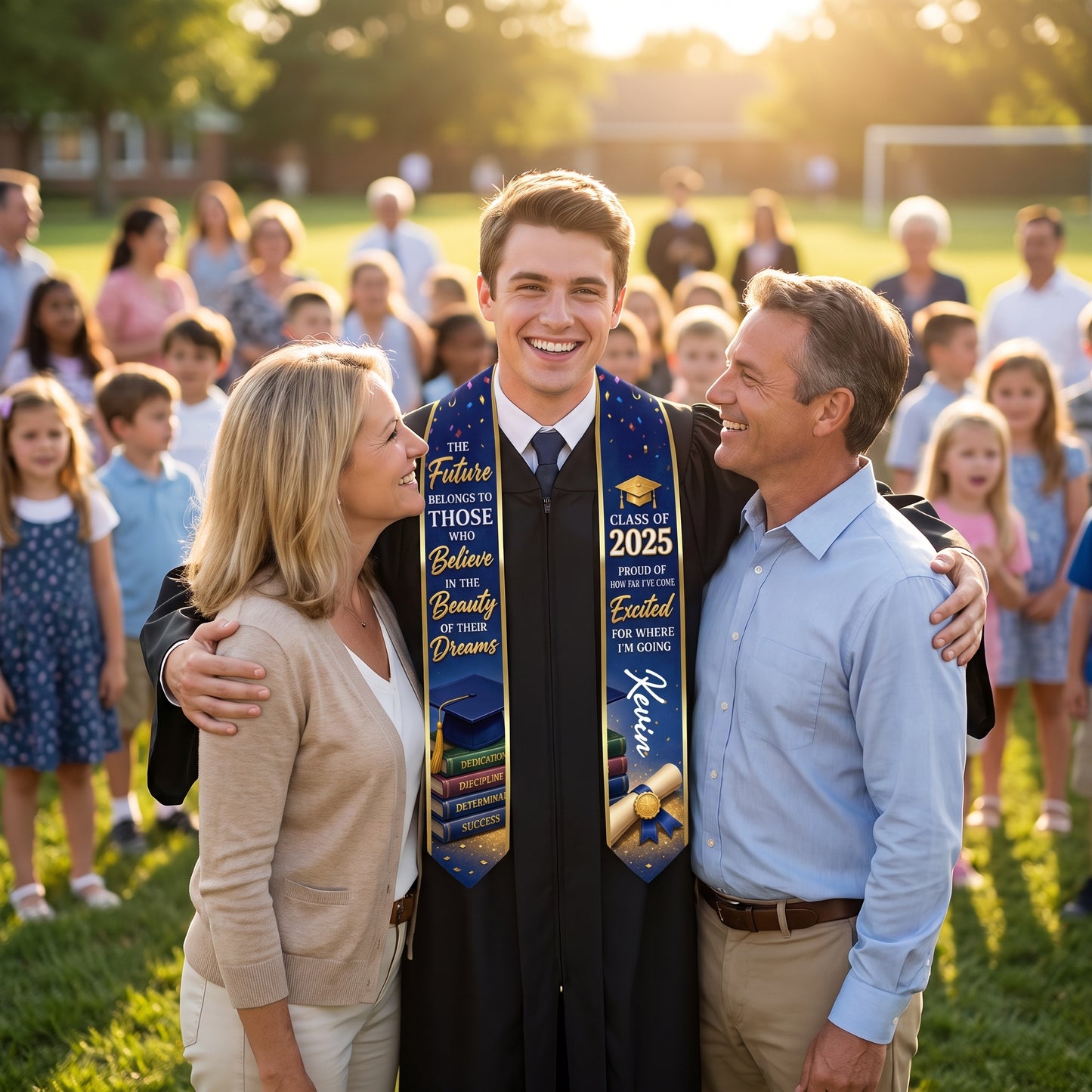 Personalized Proud of How Far I've Come Excited for Where I'm Going Graduation Stole – Custom Photo and Name