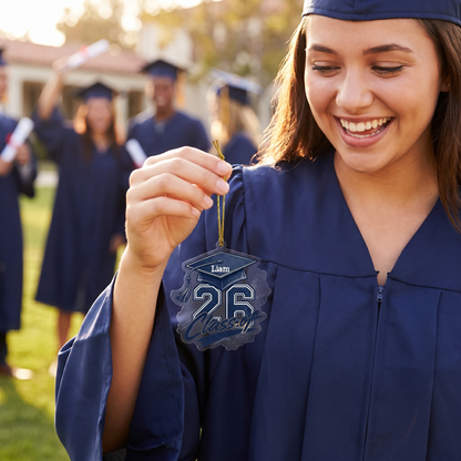 Personalized Class of 2026 Blue Graduation Acrylic Ornament – Graduation Keepsake
