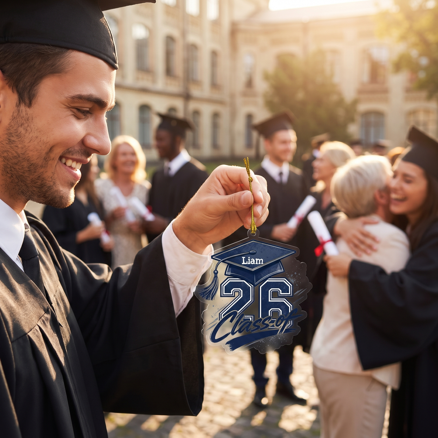 Personalized Class of 2026 Blue Graduation Acrylic Ornament – Graduation Keepsake
