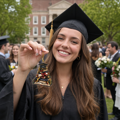 Graduation Book Tree and Cap Acrylic Ornament – Graduation Keepsake
