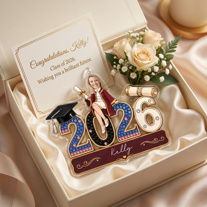 Personalized Class of 2026 Photo Acrylic Ornament – Custom Graduation Keepsake