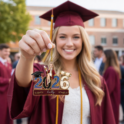 Personalized Class of 2026 Photo Acrylic Ornament – Custom Graduation Keepsake