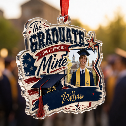 Personalized The Graduate The Future Is Mine Acrylic Ornament – Graduation Keepsake