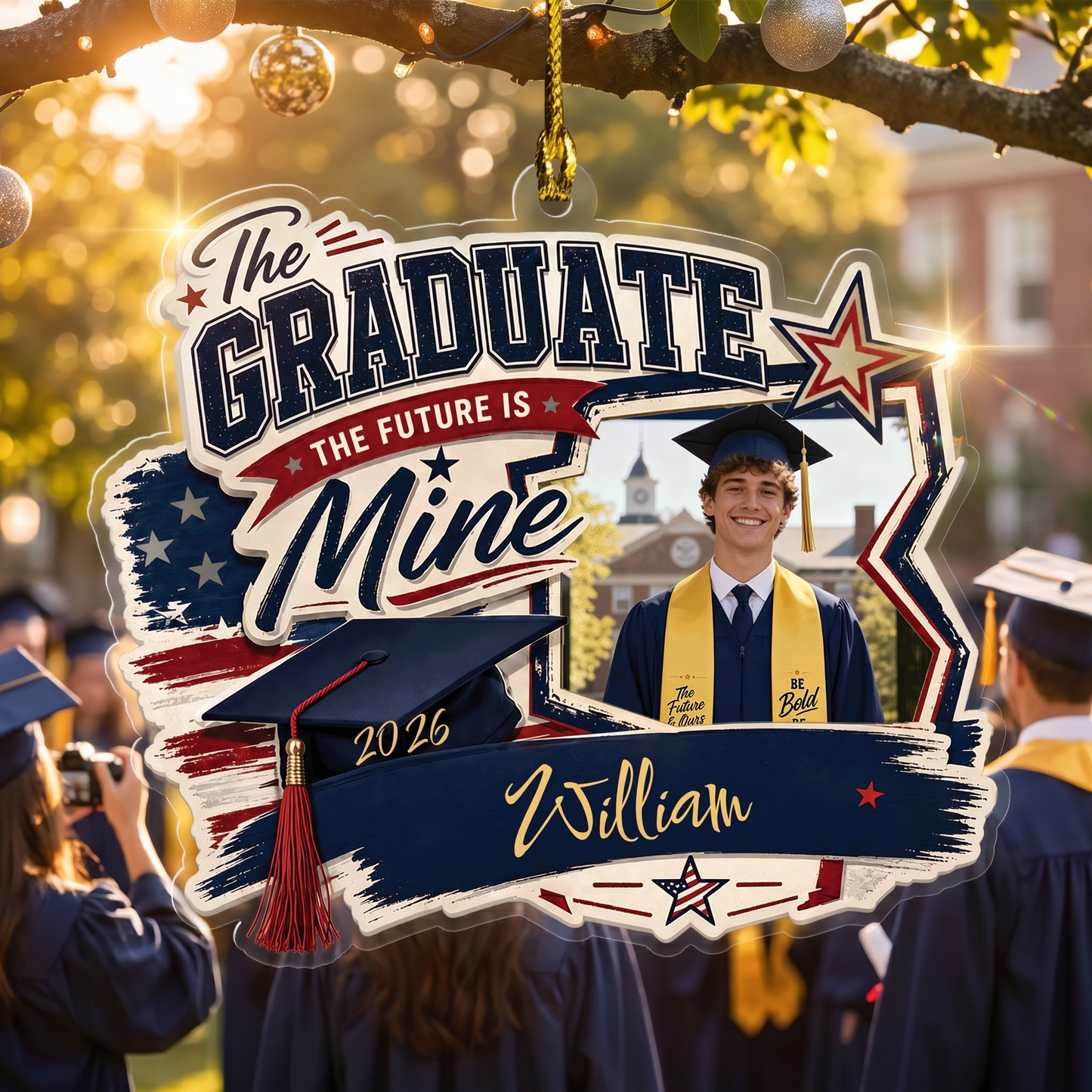 Personalized The Graduate The Future Is Mine Acrylic Ornament – Graduation Keepsake