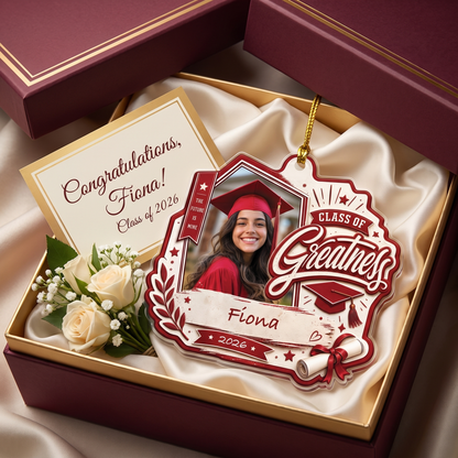 Personalized Class of Greatness Graduation Photo Acrylic Ornament – Custom Photo