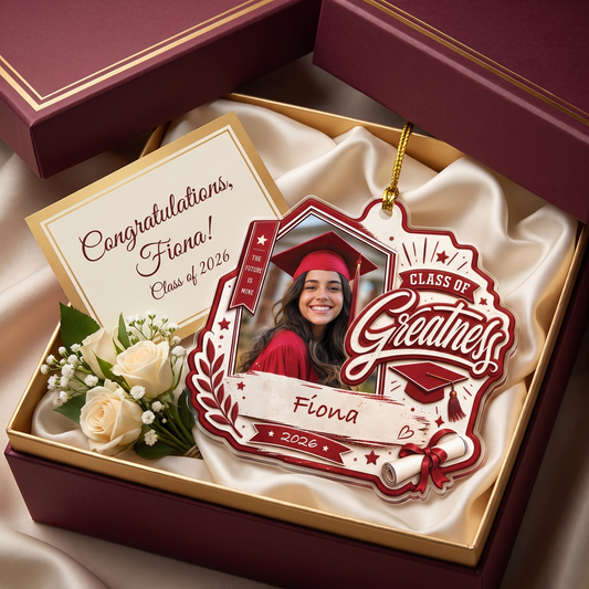 Personalized Class of Greatness Graduation Photo Acrylic Ornament - Custom Photo