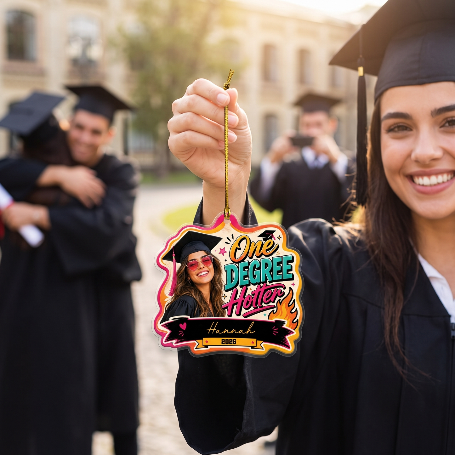 One Degree Hotter Custom Photo Acrylic Ornament, Personalized Graduation Gift with Name