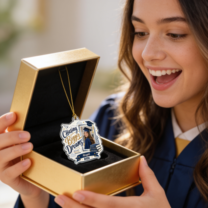 Chasing Bigger Dreams Personalized Acrylic Ornament with Photo, Custom Name Graduation Gift