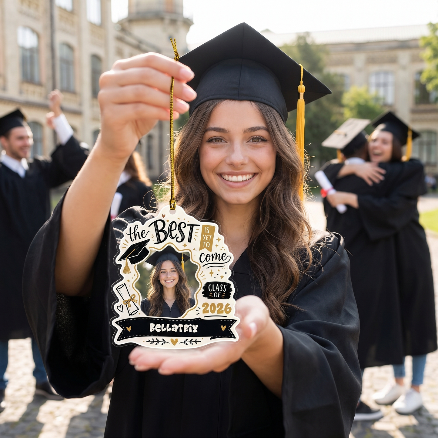 The Best Is Yet to Come Custom Photo Acrylic Ornament, Personalized Graduation Gift with Name