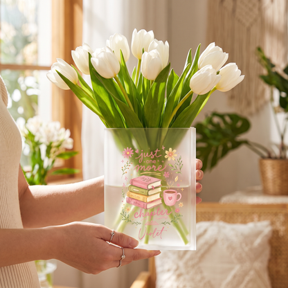 Personalized Just One More Chapter Acrylic Book Vase with Custom Name