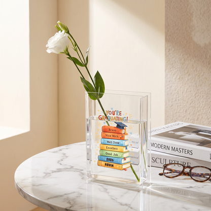 Personalized You're Graduating Acrylic Book Vase with Custom Name