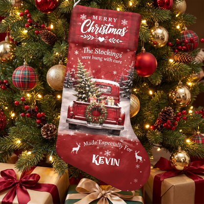 Personalized The Stockings Were Hung with Care Christmas Stocking with Custom Name