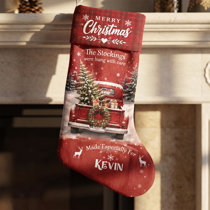 Personalized The Stockings Were Hung with Care Christmas Stocking with Custom Name