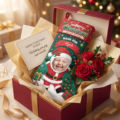 Personalized Christmas Made for Memories Christmas Stocking with Custom Photo