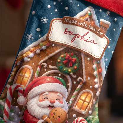 Personalized Christmas Wishes & Candy Kisses Christmas Stocking with Custom Name