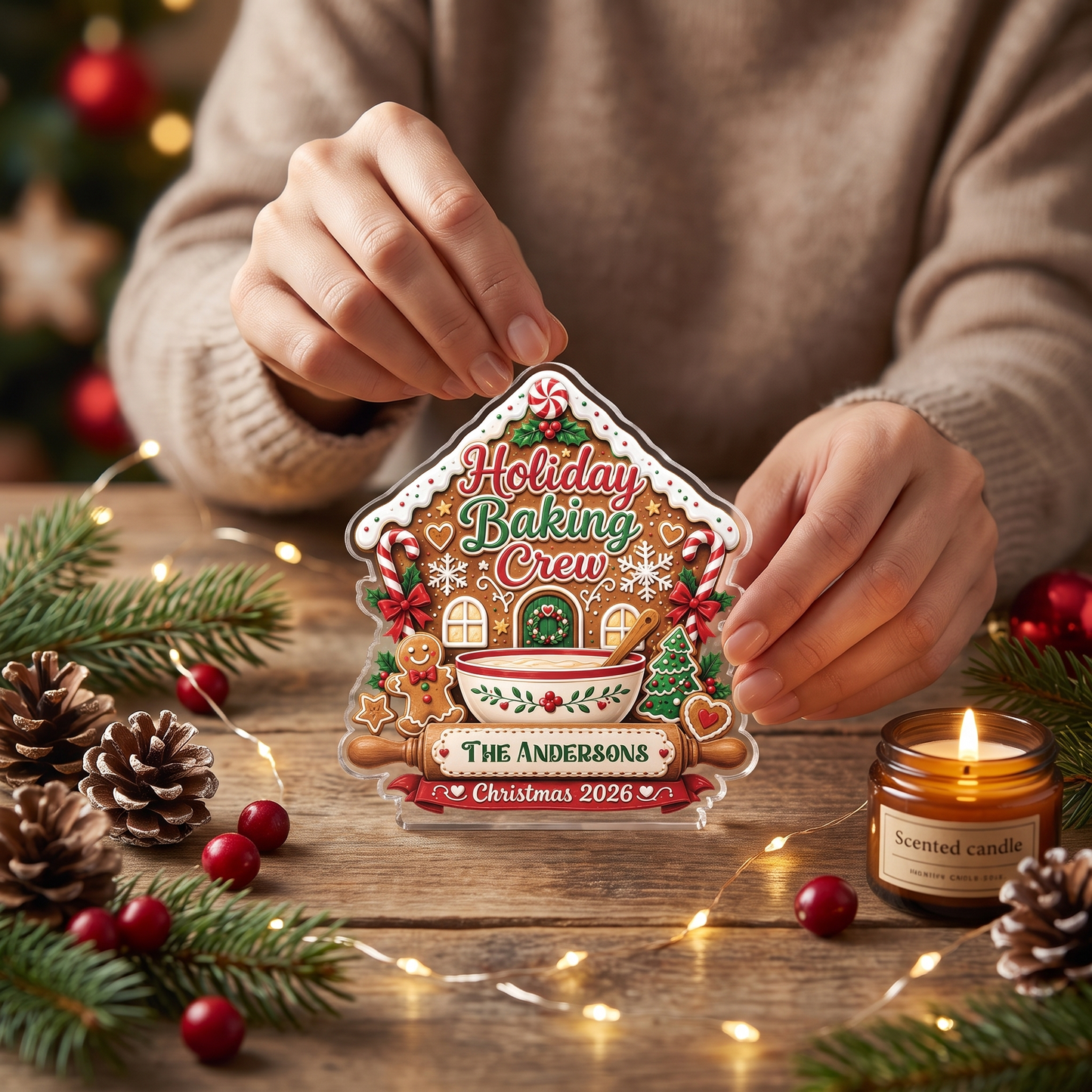 Personalized Holiday Baking Crew Acrylic Plaque with Custom Name