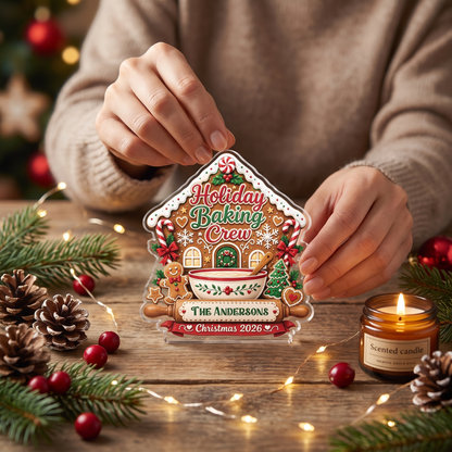 Personalized Holiday Baking Crew Acrylic Plaque with Custom Name