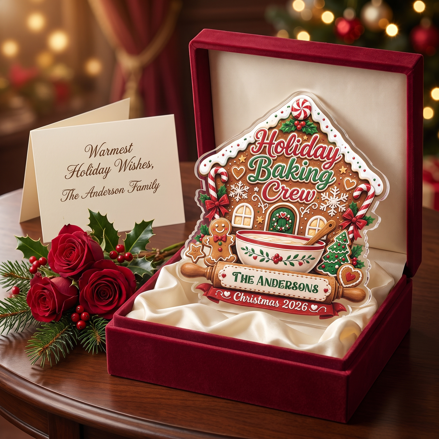 Personalized Holiday Baking Crew Acrylic Plaque with Custom Name
