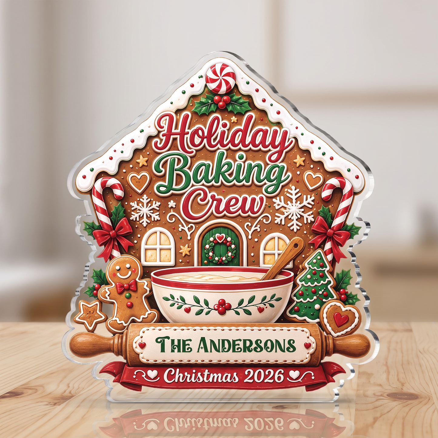 Personalized Holiday Baking Crew Acrylic Plaque with Custom Name
